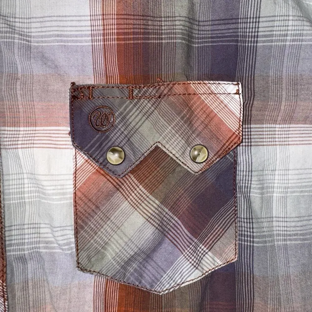 Vintage‎ Wrangler Pearl Snap Western Shirt 2M Plaid W Pocket Rodeo Cowboy